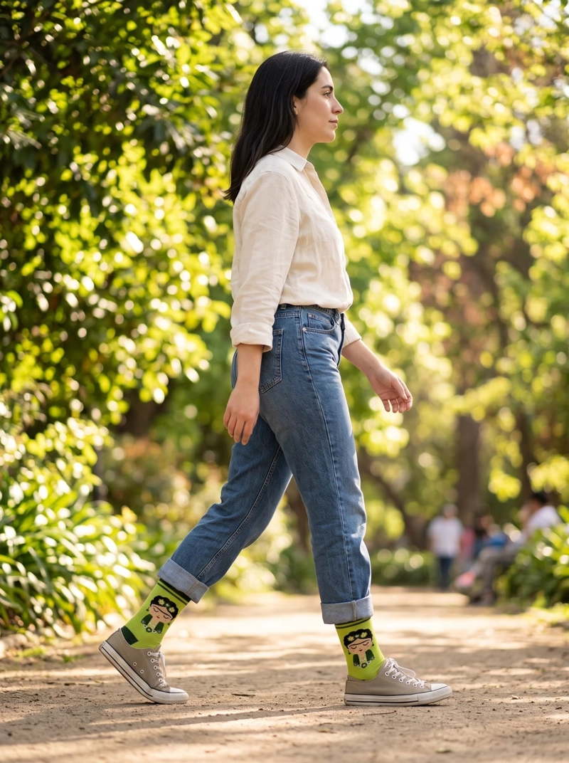 CALCETINES MUJER FRIDA ALGODON ESTAMPADO - 5
