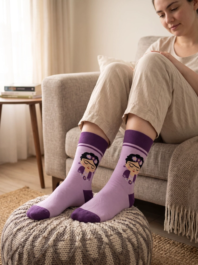 CALCETINES MUJER FRIDA ALGODON ESTAMPADO - 6
