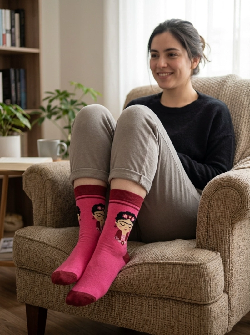 CALCETINES MUJER FRIDA ALGODON ESTAMPADO - 7
