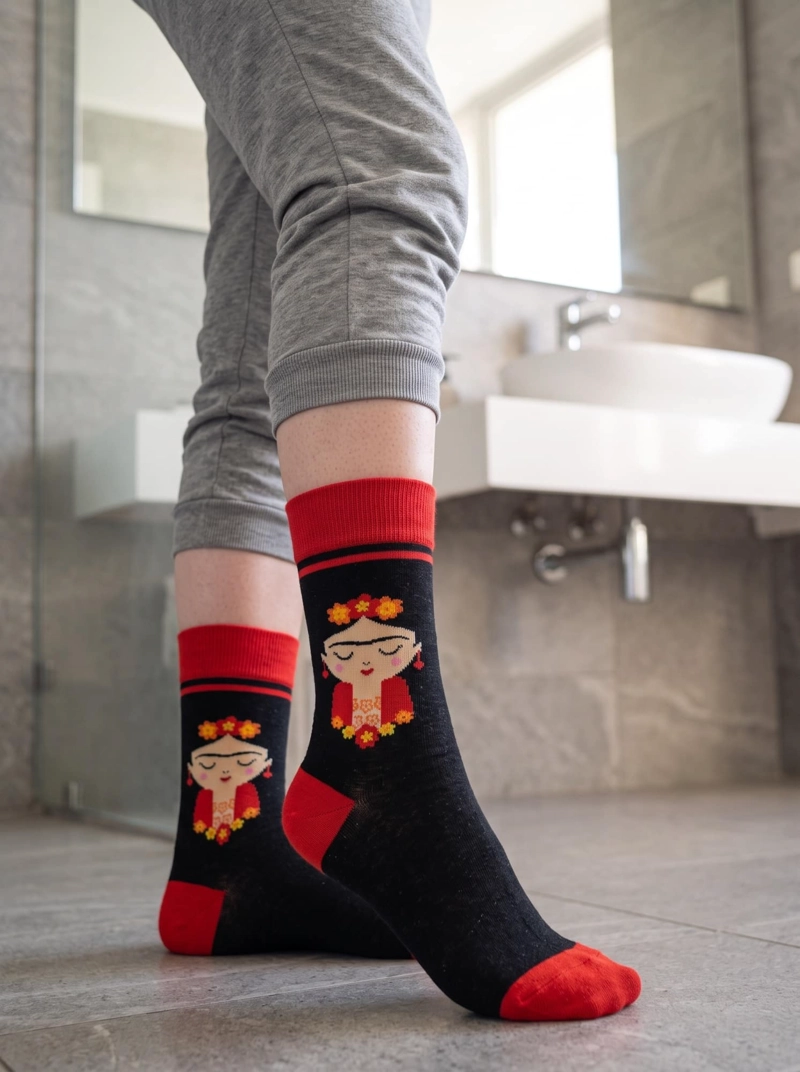 CALCETINES MUJER FRIDA ALGODON ESTAMPADO - 8