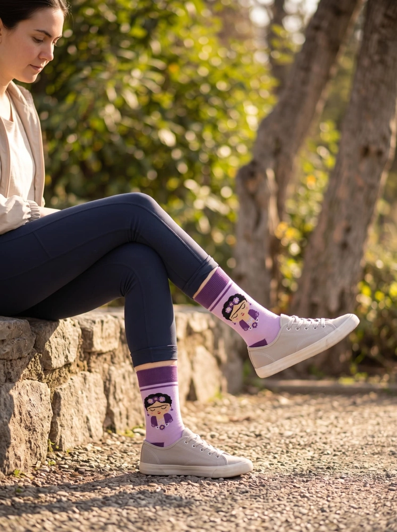 CALCETINES MUJER FRIDA ALGODON ESTAMPADO - 8