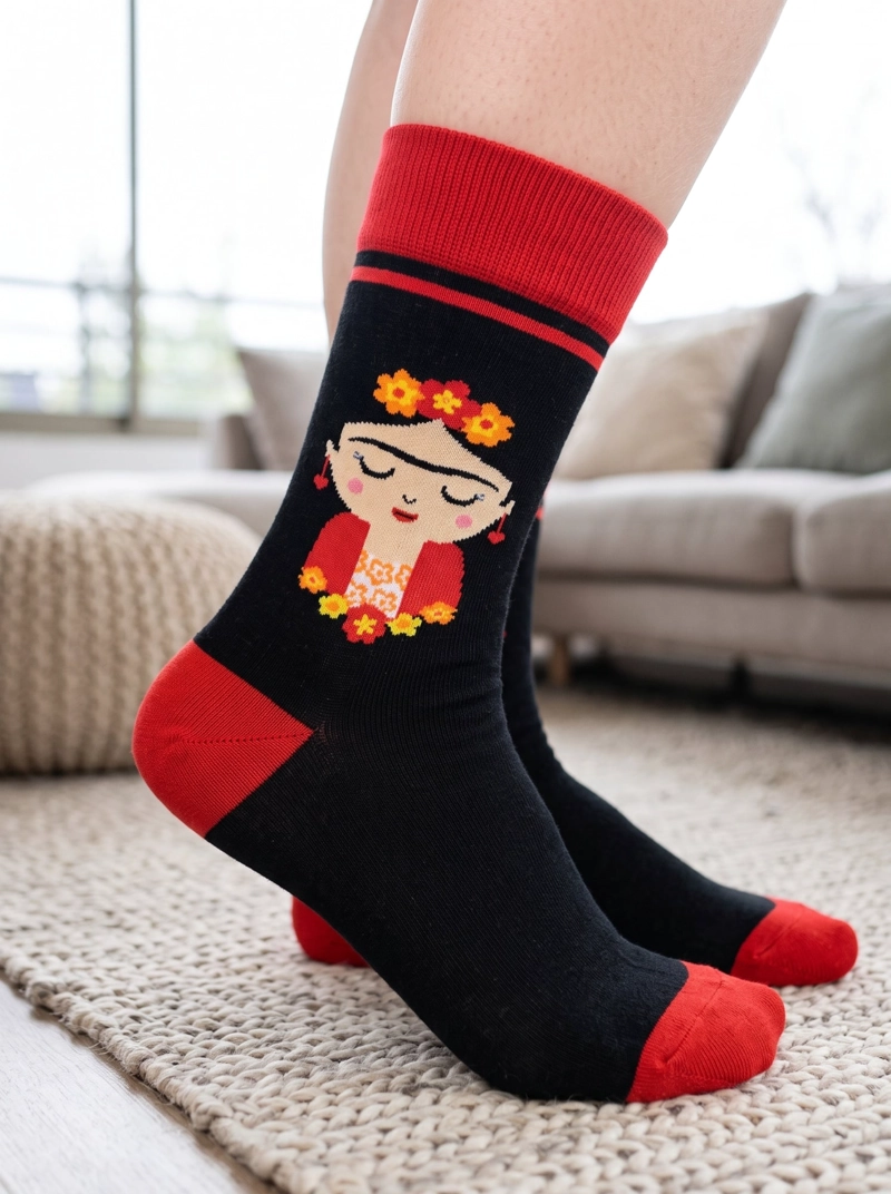 CALCETINES MUJER FRIDA ALGODON ESTAMPADO - 9