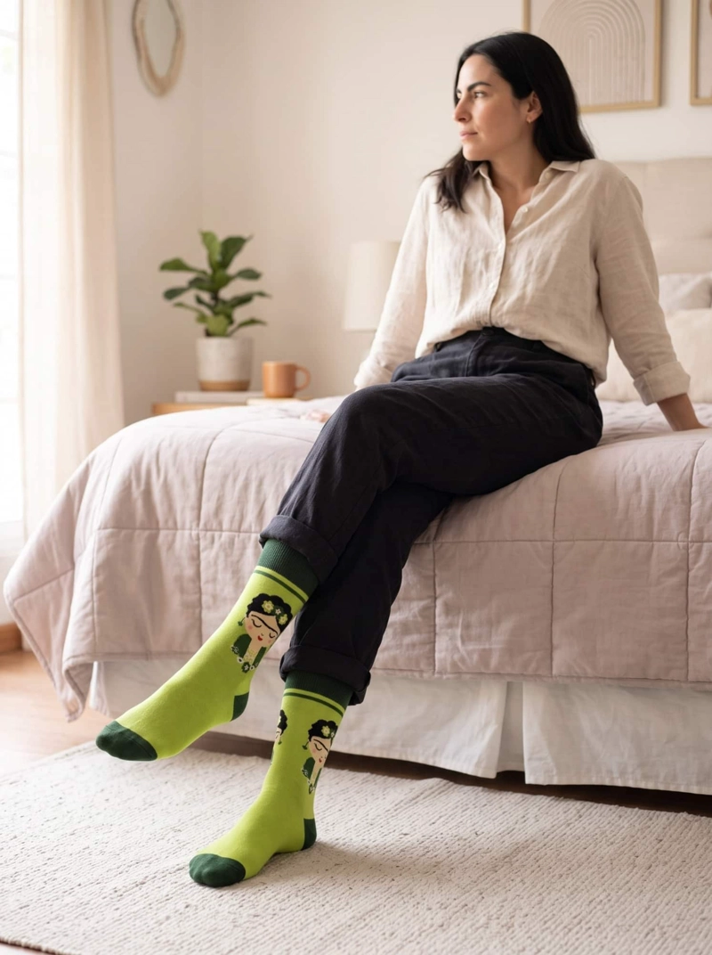 CALCETINES MUJER FRIDA ALGODON ESTAMPADO - 9