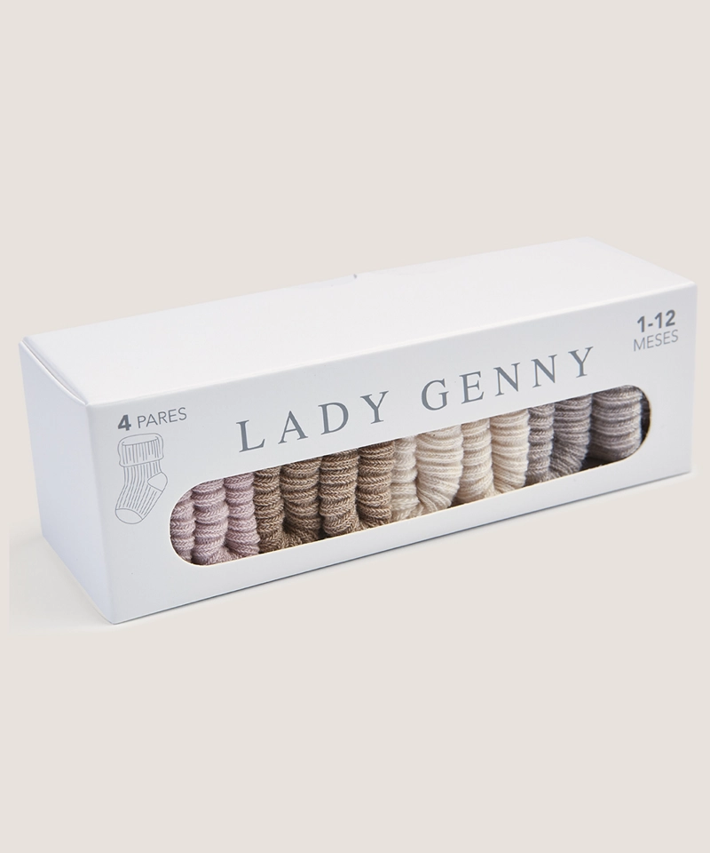 PACK 4 CALCETINES ALGODÓN NIÑO LADY GENNY CALCETIN BEBE - 1