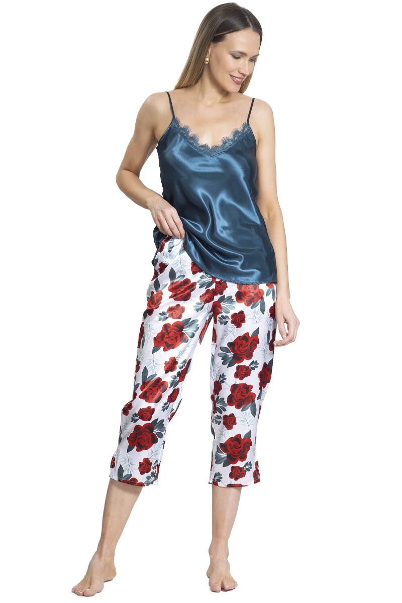 PIJAMA SATIN CAPRI TOP PABILOS ESTAMPADO | ESTILO NATURAL - 3