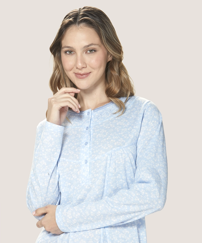 CAMISA COTTON FLORAL LADY GENNY | COMODIDAD NOCTURNA - 1