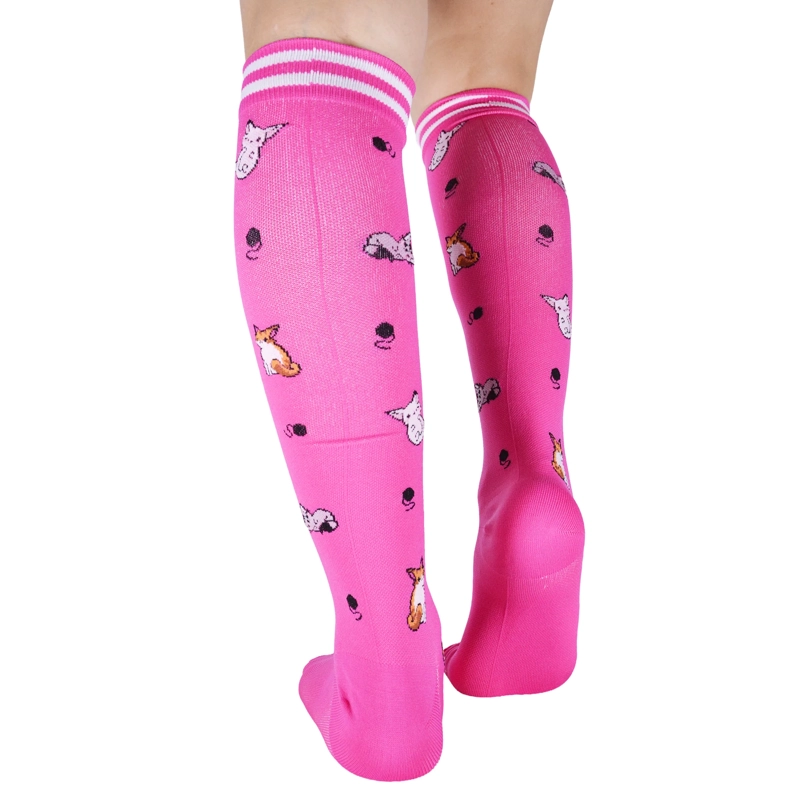 BUCANERAS DE COMPRESION FUCSIA DISEÑO GATOS - 2