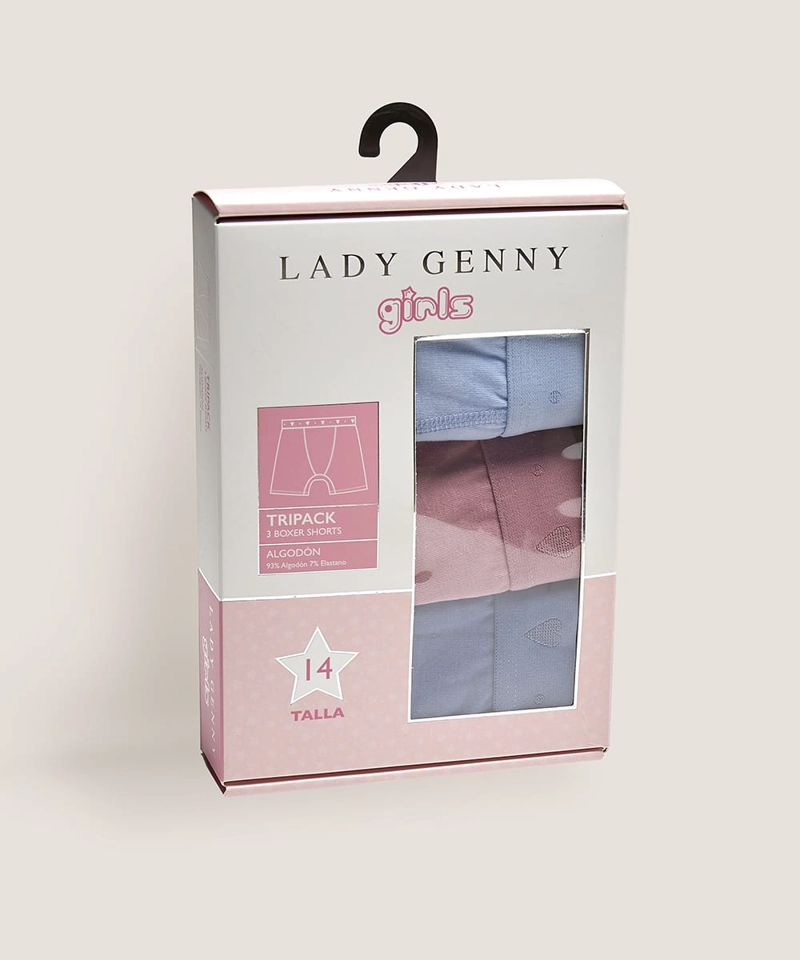 TRIPACK BOXER NIÑA COTTON SPANDEX ALGODON LADY GENNY - 2