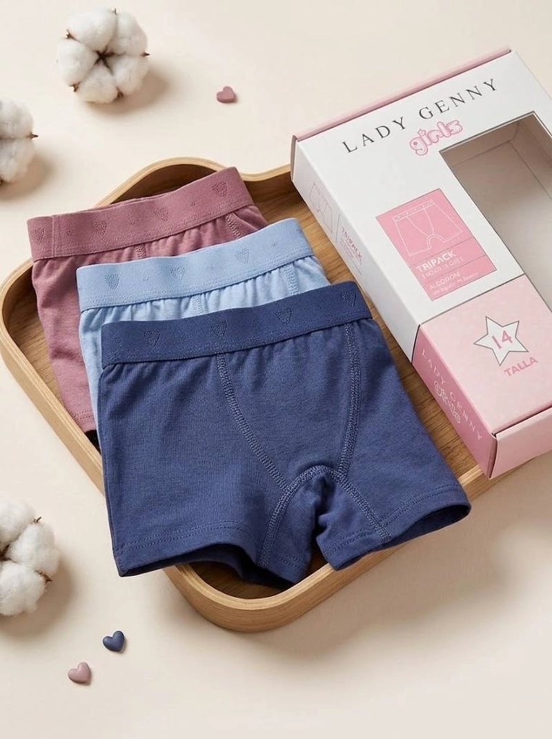 TRIPACK BOXER NIÑA COTTON SPANDEX ALGODON LADY GENNY - 8