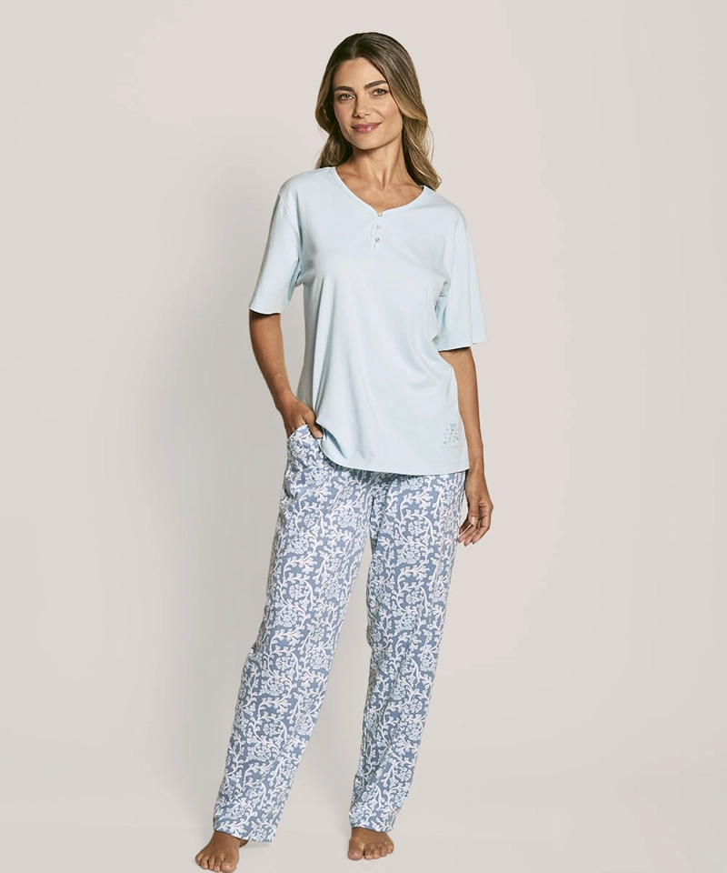 PIJAMA ALGODON MUJER LADY GENNY | COMODIDAD VERANIEGA - 1
