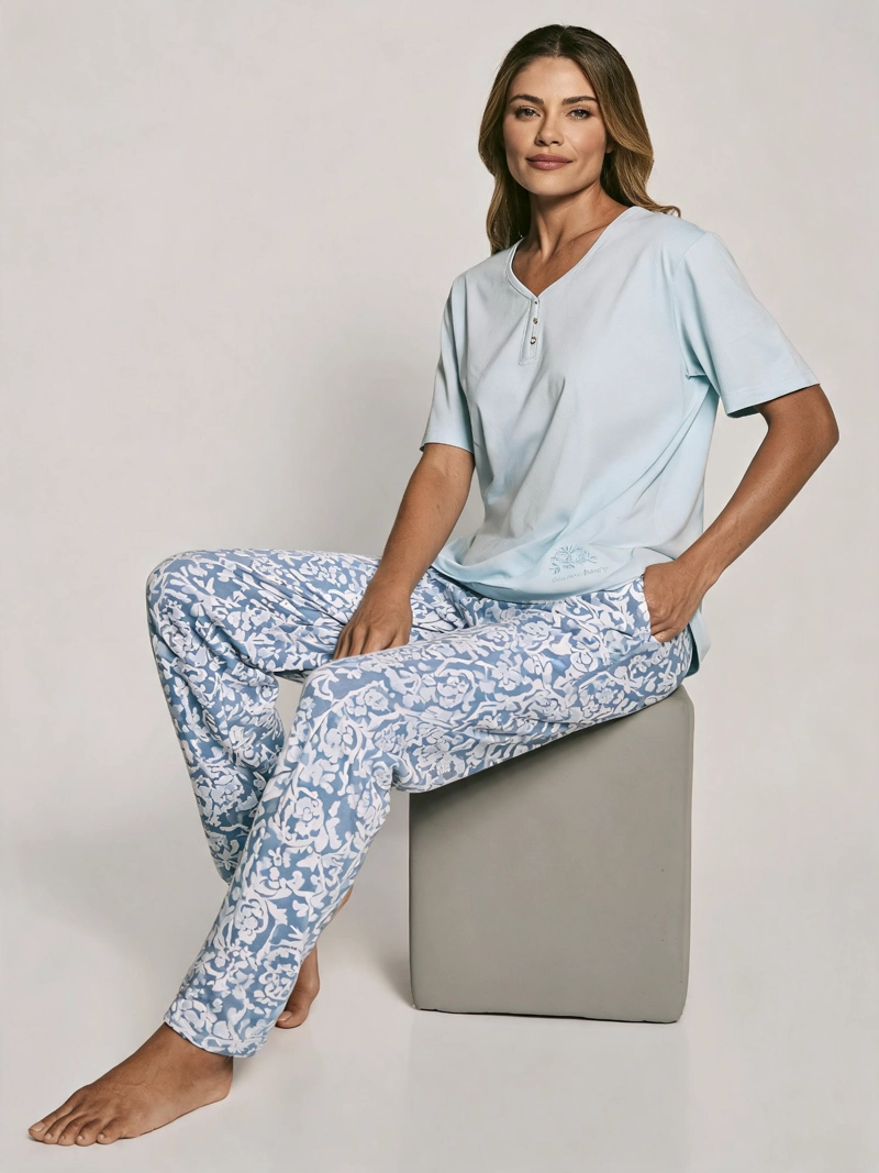 PIJAMA ALGODON MUJER LADY GENNY | COMODIDAD VERANIEGA - 6