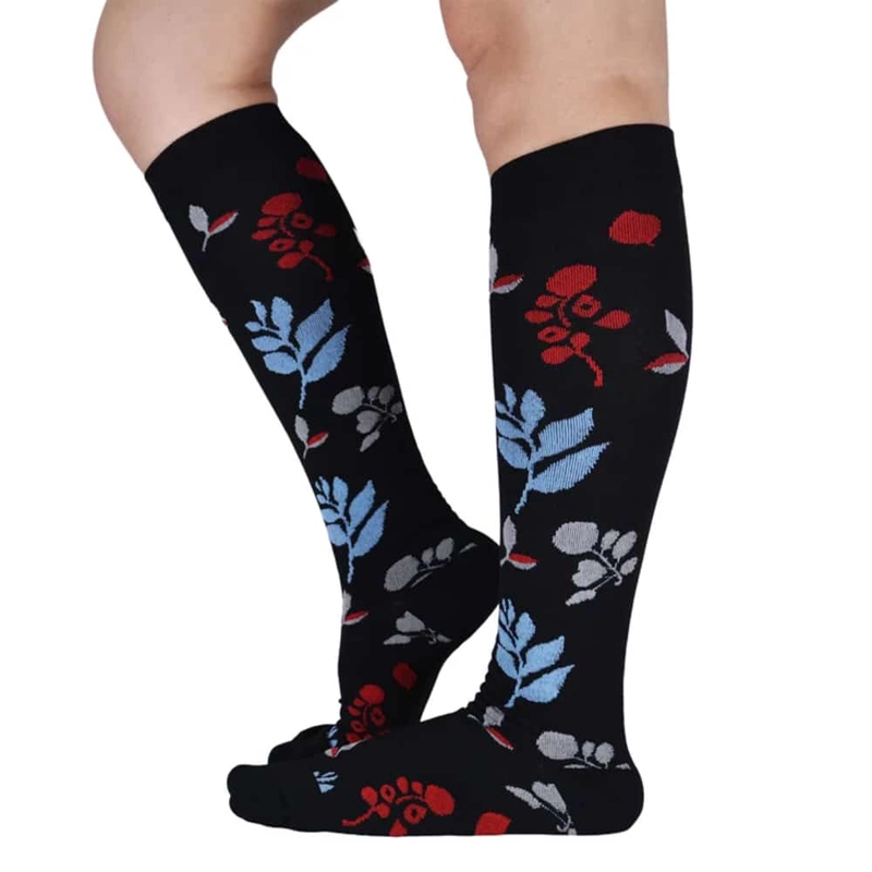 BUCANERAS LARGAS NYLON FLOREADA COMPRESION LEVE TORNASOL - 1