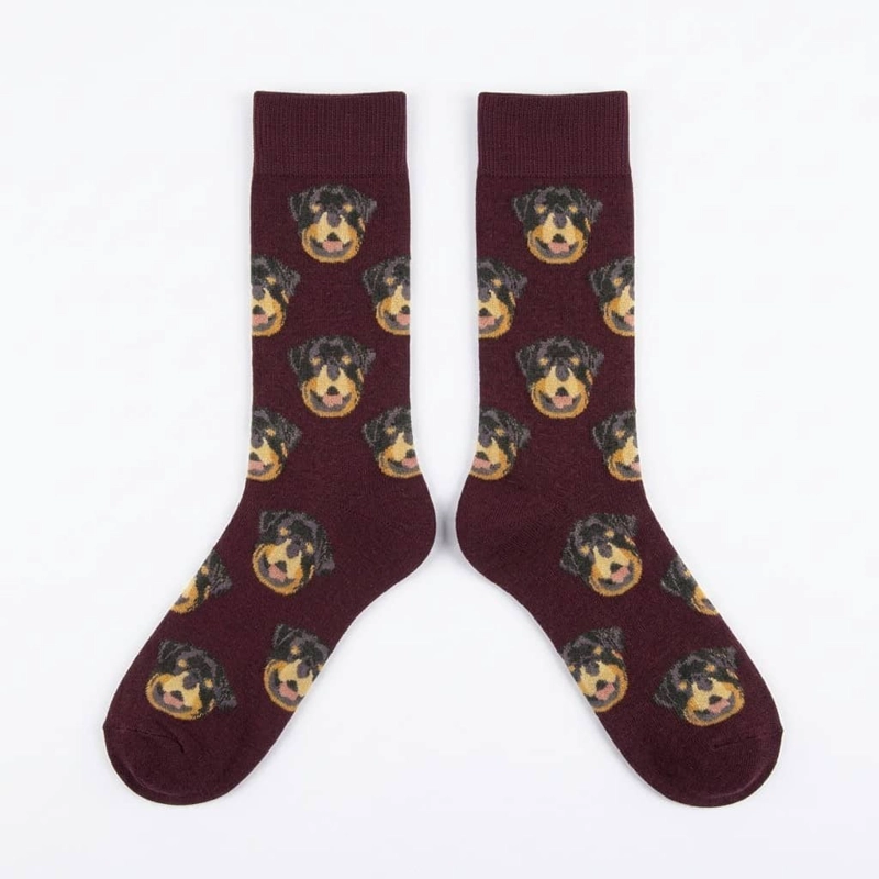 CALCETINES DE ALGODON ESTAMPADO CARAS PERRITOS UNISEX ADULTO - 3