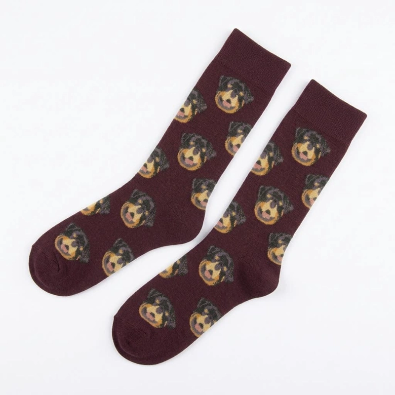 CALCETINES DE ALGODON ESTAMPADO CARAS PERRITOS UNISEX ADULTO - 4