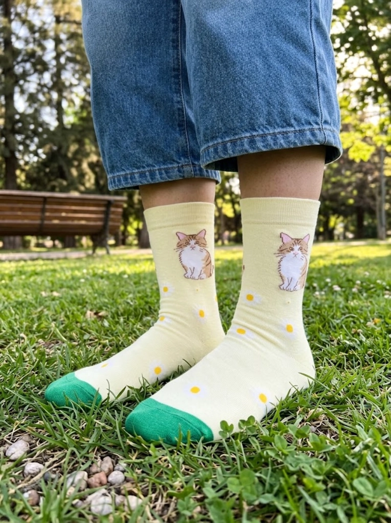 CALCETINES SOQUETE ALGODON GATITOS UNISEX ADULTO - 4