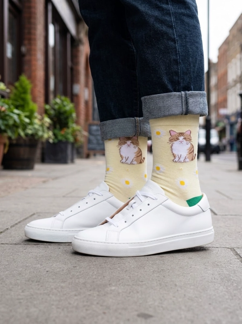CALCETINES SOQUETE ALGODON GATITOS UNISEX ADULTO - 9
