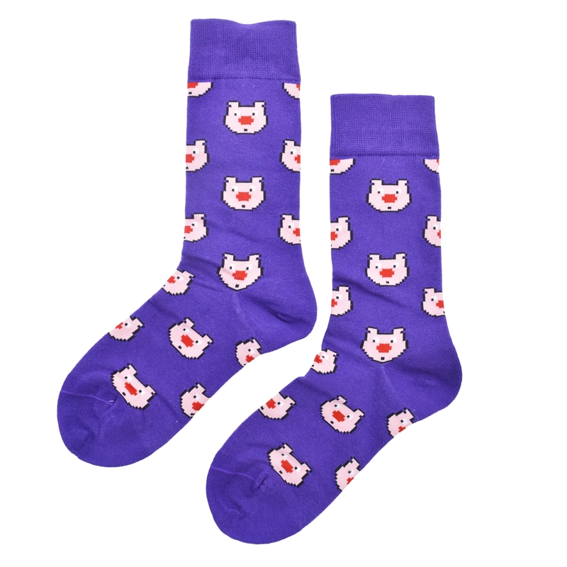 CALCETINES SOQUETE ALGODON CERDITOS ROSADOS UNISEX ADULTO - 2