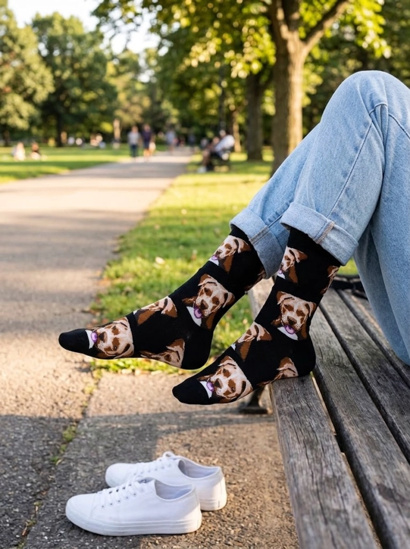 CALCETINES ALGODON CABEZAS DE PERRO UNISEX ADULTO - 4