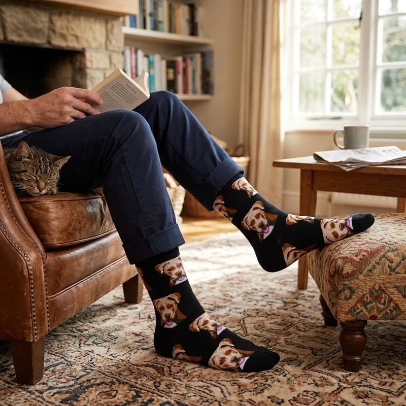 CALCETINES ALGODON CABEZAS DE PERRO UNISEX ADULTO - 6