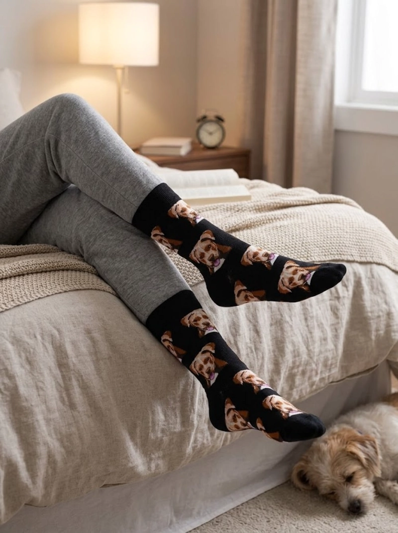 CALCETINES ALGODON CABEZAS DE PERRO UNISEX ADULTO - 7