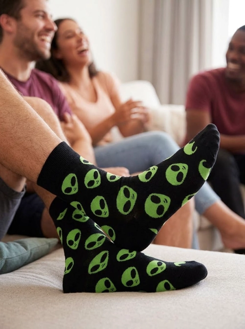 CALCETINES ALGODON CARAS DE EXTRATERRESTRE UNISEX ADULTO - 4