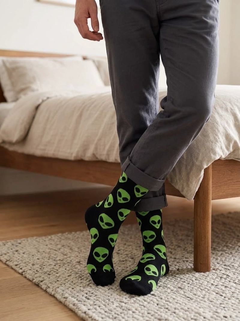 CALCETINES ALGODON CARAS DE EXTRATERRESTRE UNISEX ADULTO - 5