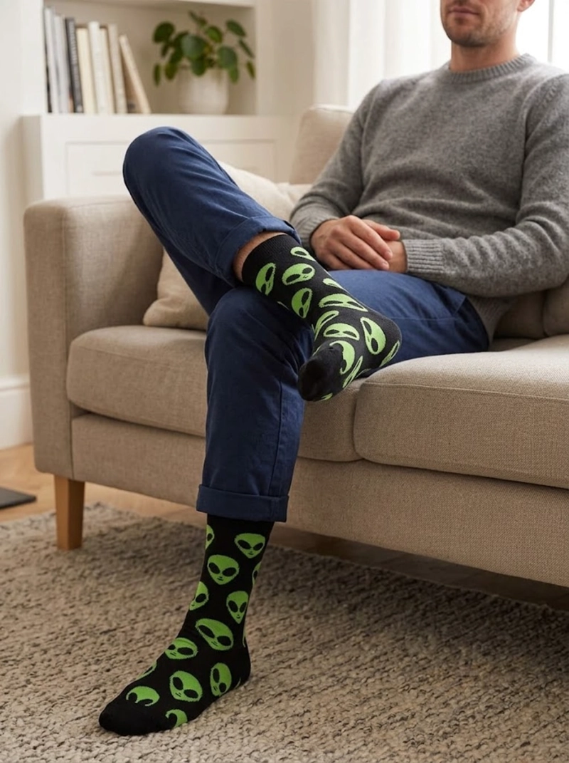 CALCETINES ALGODON CARAS DE EXTRATERRESTRE UNISEX ADULTO - 6