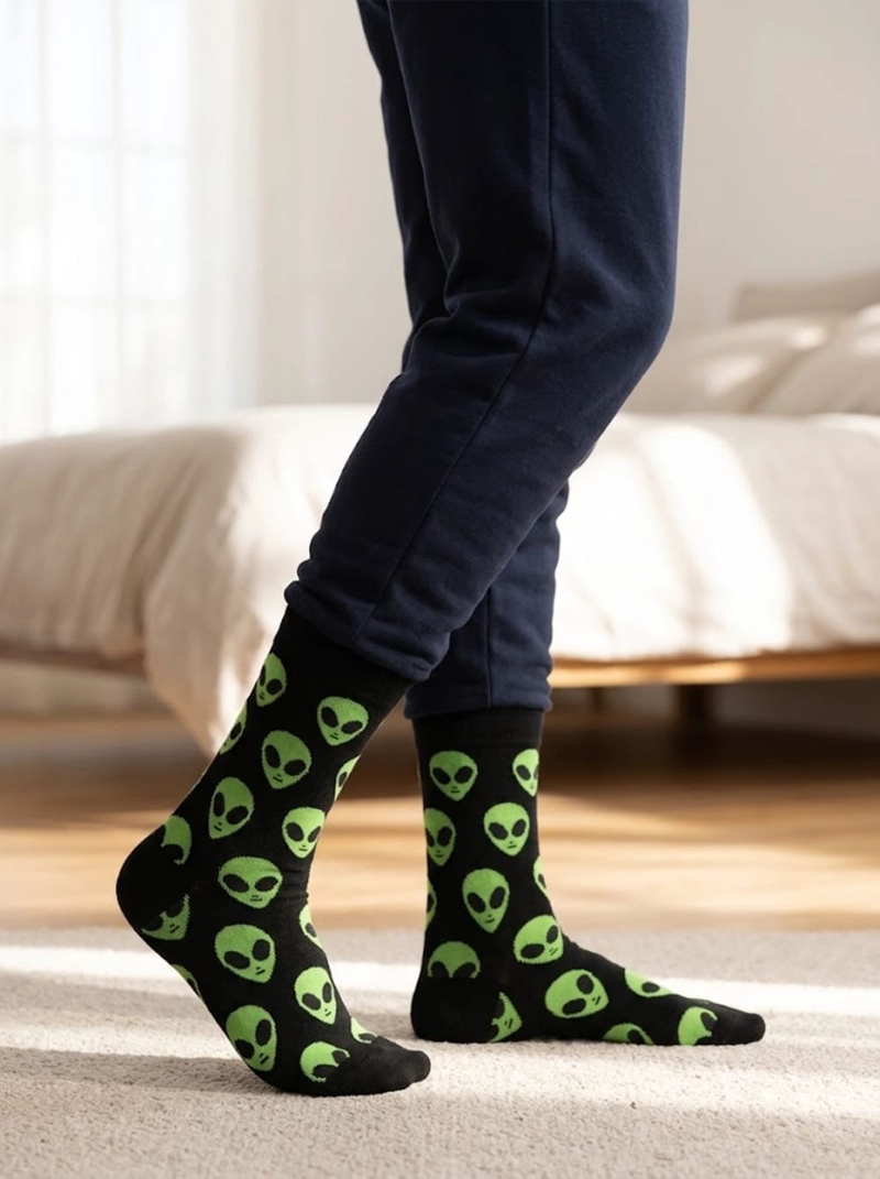 CALCETINES ALGODON CARAS DE EXTRATERRESTRE UNISEX ADULTO - 7