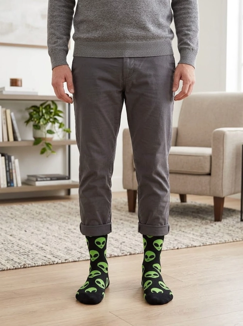 CALCETINES ALGODON CARAS DE EXTRATERRESTRE UNISEX ADULTO - 9