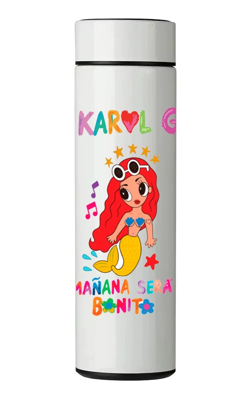TERMO DIGITAL CON TERMOMETRO - KAROL G - 450 ML - 1