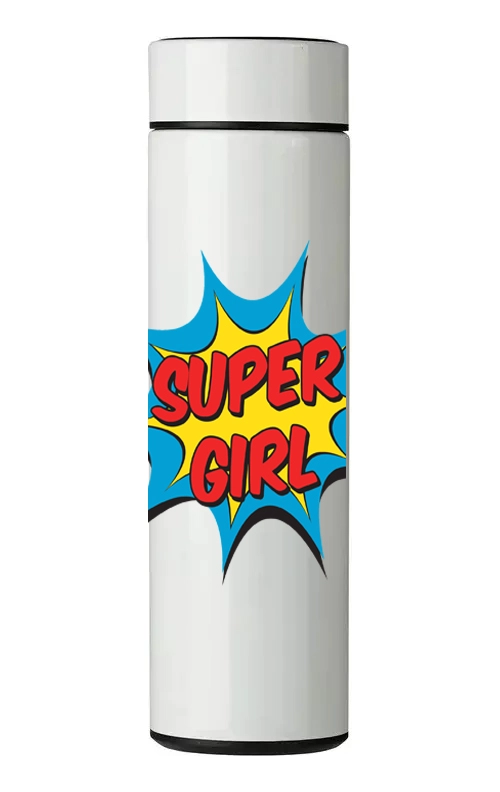 TERMO DIGITAL CON TERMOMETRO - SUPER GIRL - 450 ML - 1