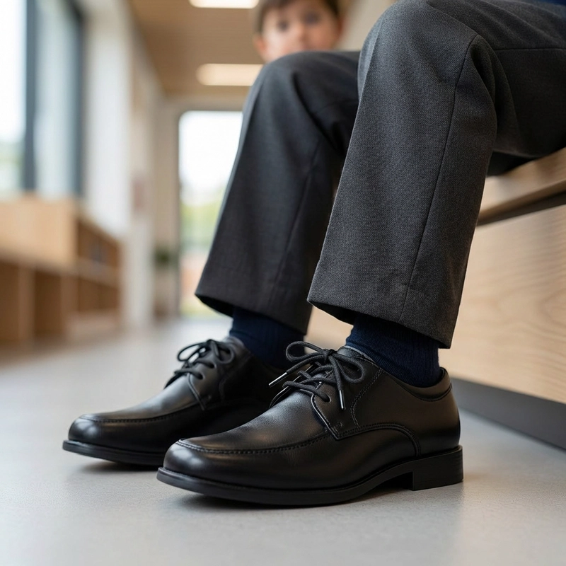 ZAPATO ESCOLAR NEGRO NIÑO CON CORDON 3220 TALLAS  26 A 37 - 7