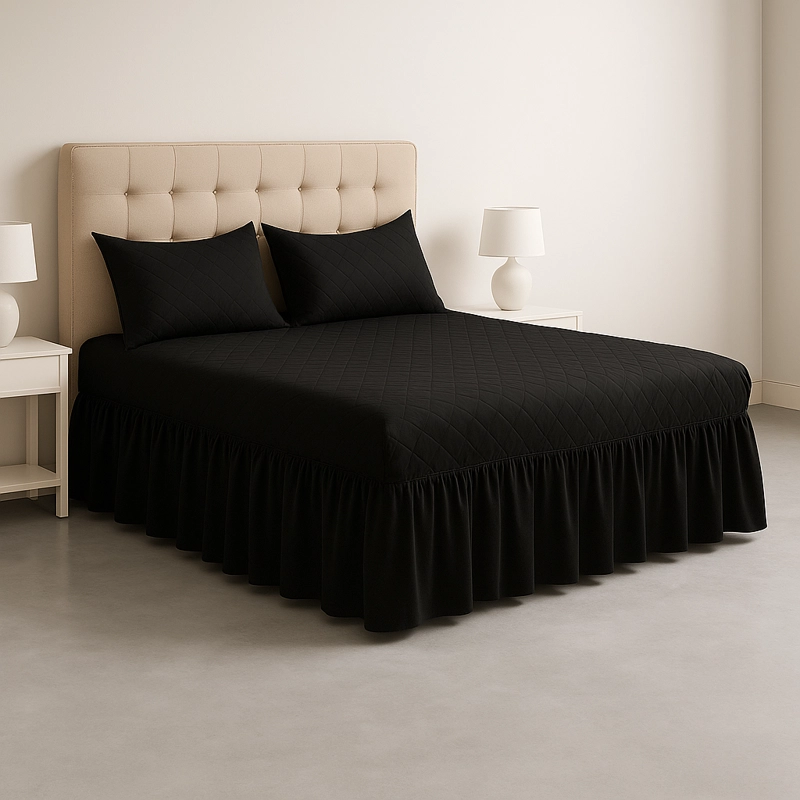 FALDON DOBLE 2.5 PLAZAS NEGRO CON FUNDAS INCLUIDAS - 1
