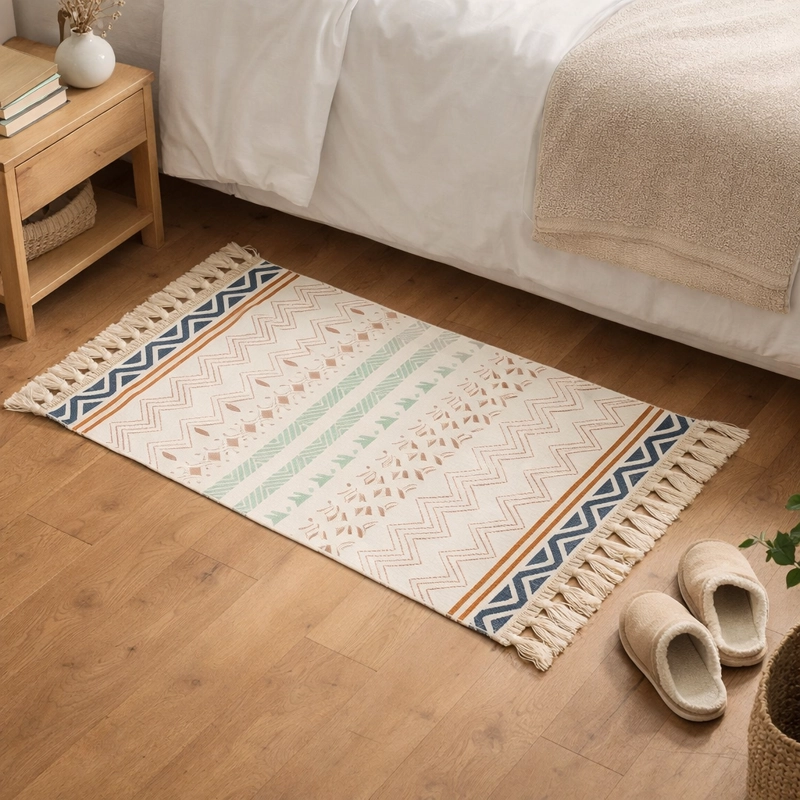 ALFOMBRA PIE DE CAMA LINO ELEGANTE E TNICO 60X90CM 733 - 1