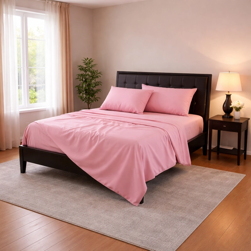 SABANAS LISAS ROSA DELICADO 800 HILOS 2.5 PLAZAS - 1