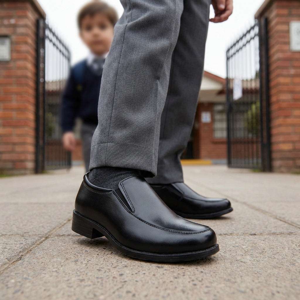 ZAPATO ESCOLAR NEGRO NIÑO SIN CORDON 3214 TALLAS 26 A 38 - 1