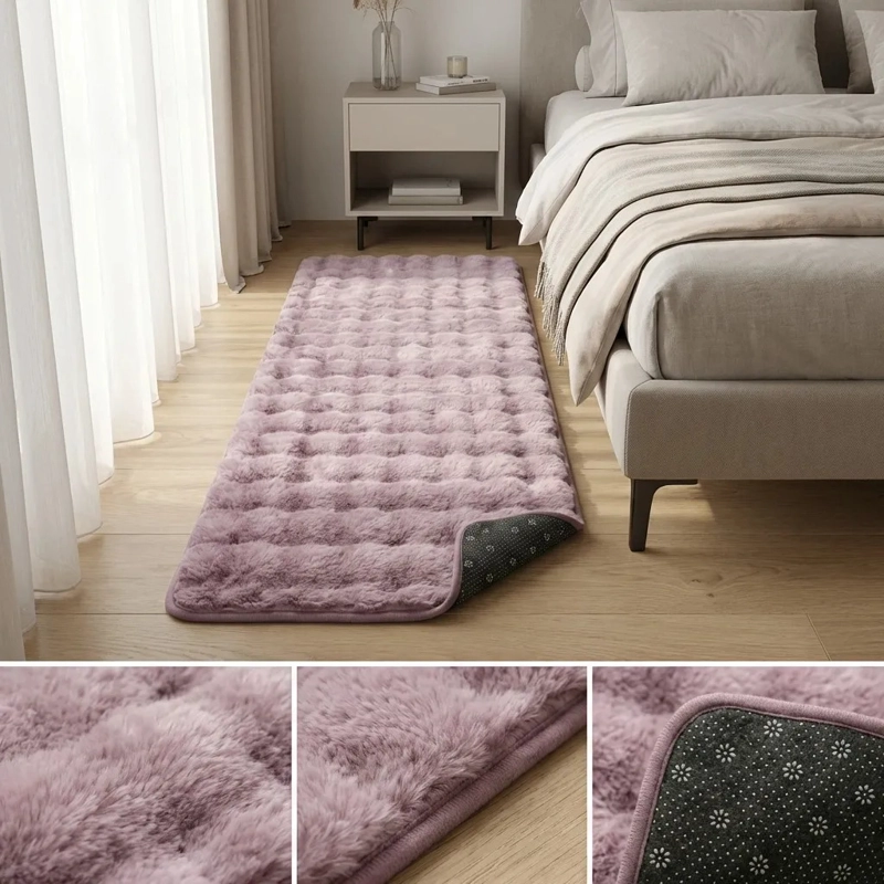 ALFOMBRA PASILLERA PELUDA BAJADA DE CAMA 602 - ROSADO - 4