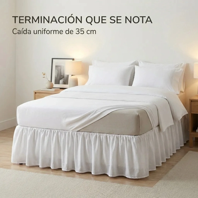FALDON DE CAMA PREMIUM 2 PLAZAS (QUEEN) BLANCO - 7