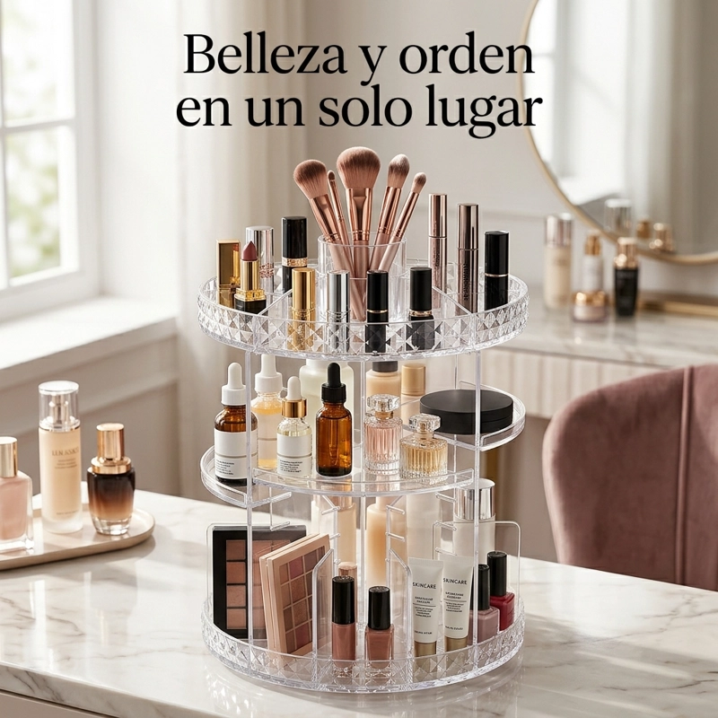 ORGANIZADOR ACRILICO GIRATORIO PARA COSME TICOS - 2