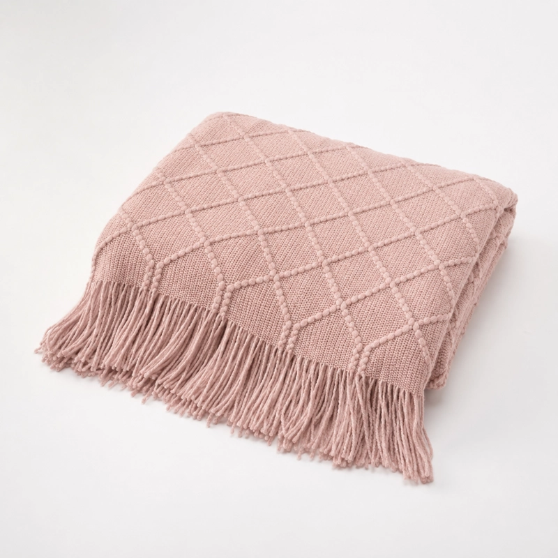 MANTA ROSA LIVIANA DECORATIVA PARA CAMA Y SILLON 012 - 6