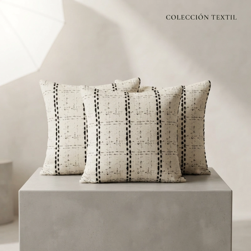 FUNDAS DECORATIVA PARA COJIN ESTILO ETNICO BLANCO PACK 3 805 PARA HOGAR - 8