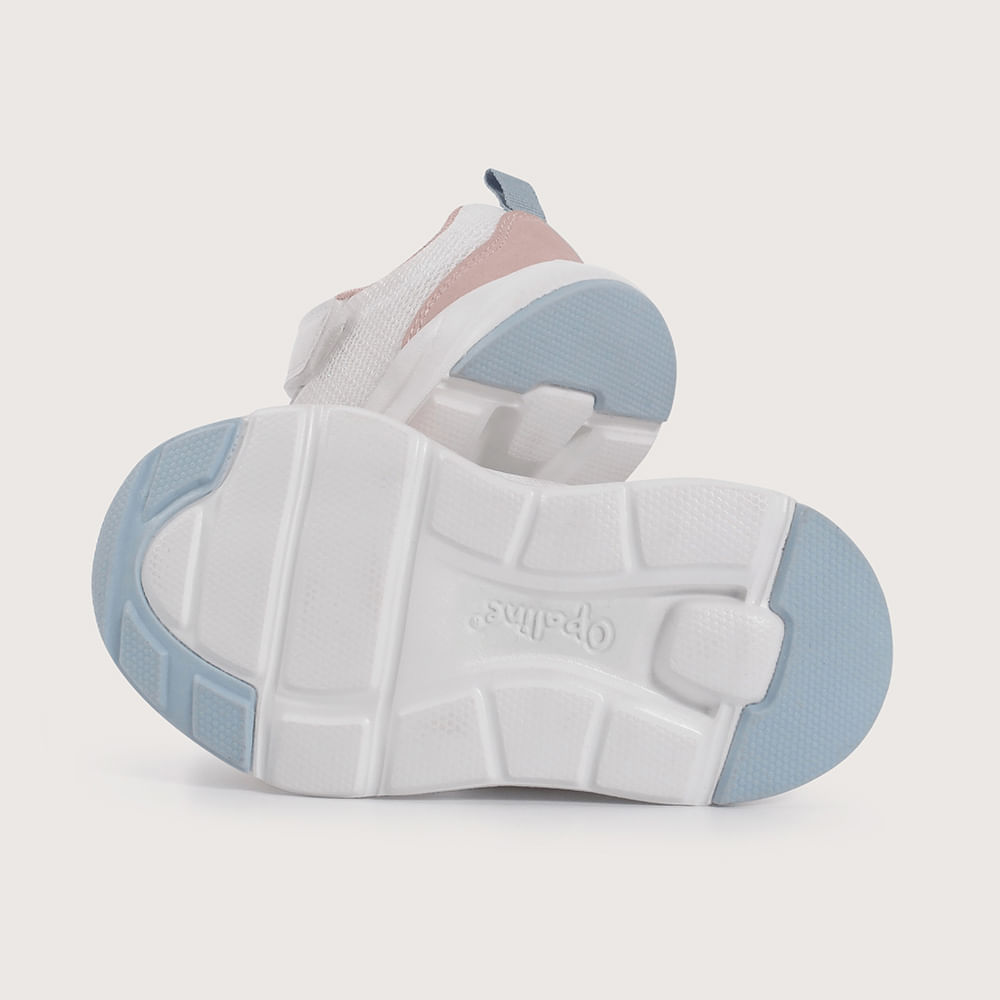 ZAPATILLA DEPORTIVA BLANCA CON VELCRO DE NIÑA OPALINE - 3