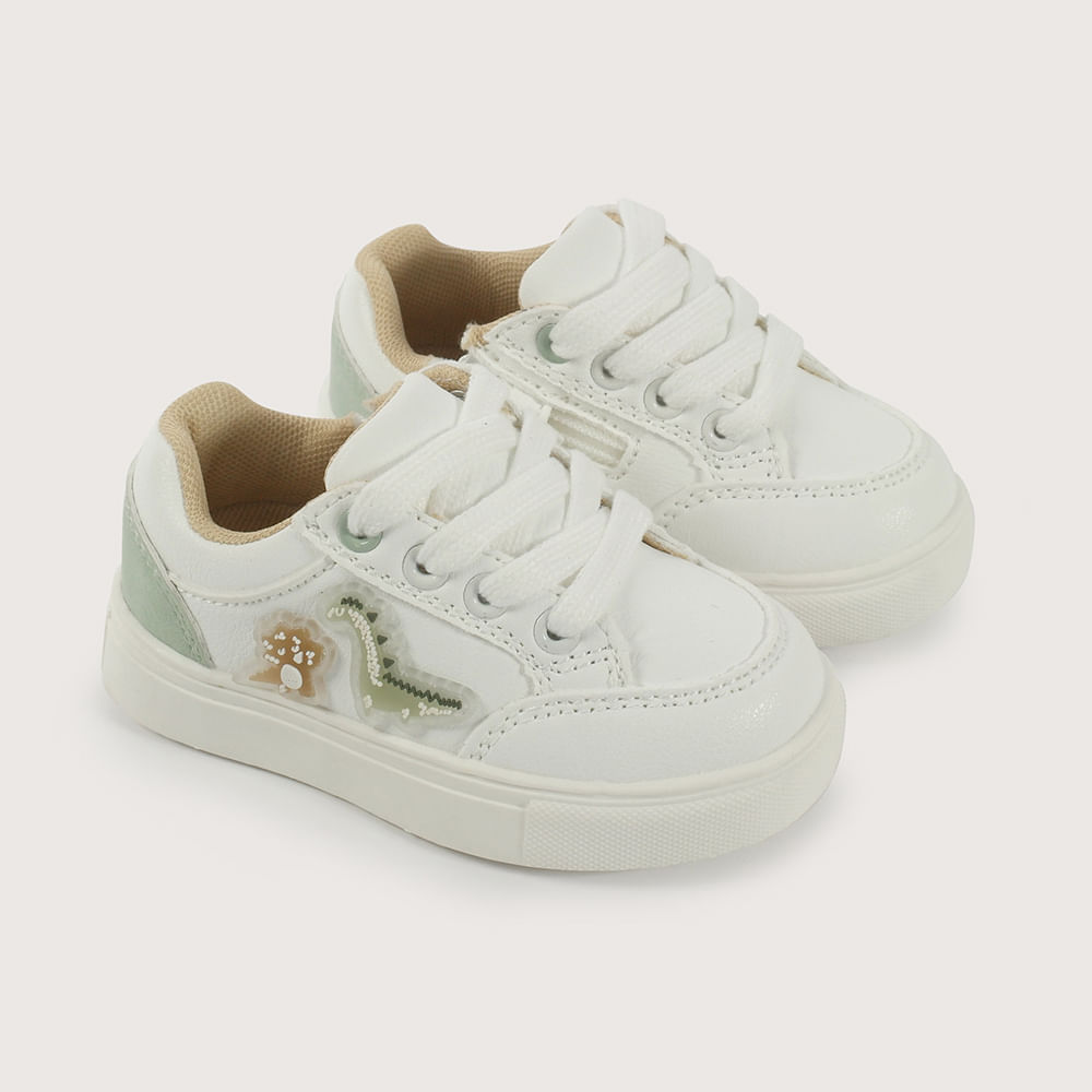 ZAPATILLA DINOSAURIO BLANCA DE NIÑO OPALINE - 1