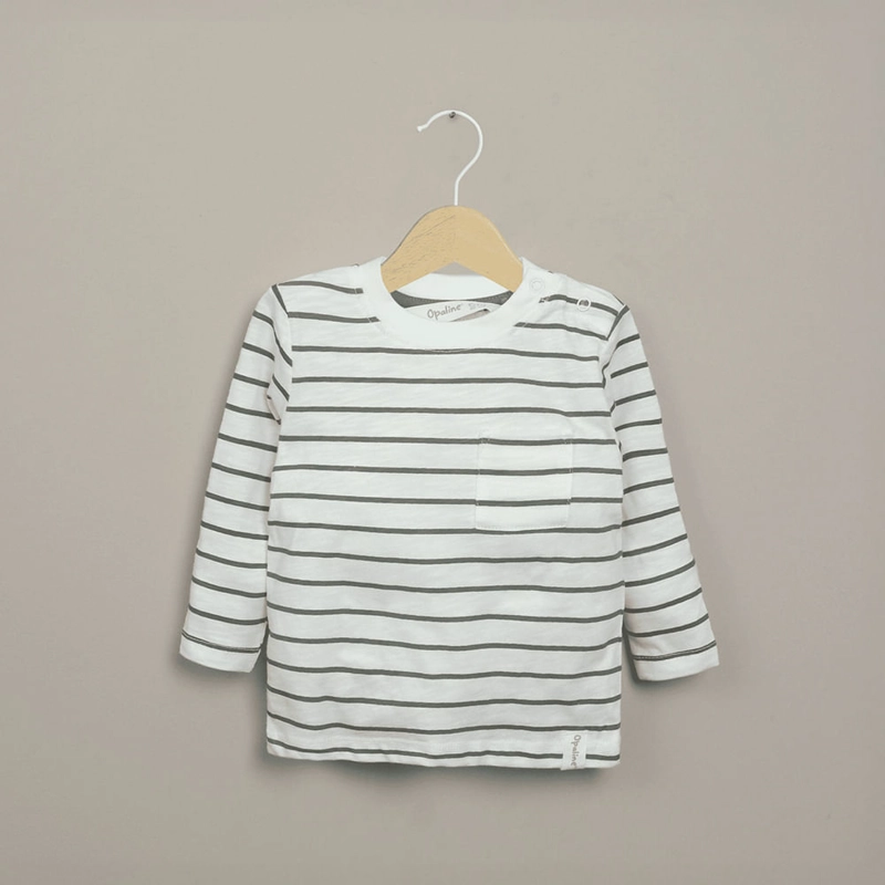 POLERA BLANCA CON RAYAS DE NIÑO OPALINE - 1