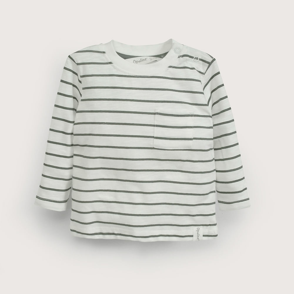 POLERA BLANCA CON RAYAS DE NIÑO OPALINE - 2