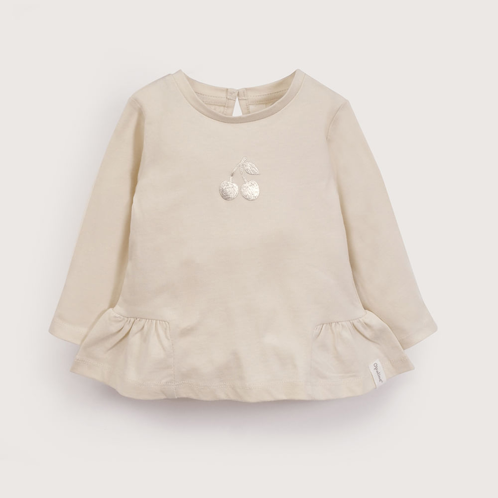 POLERA MANGA LARGA CREMA DE NIÑA OPALINE - 2