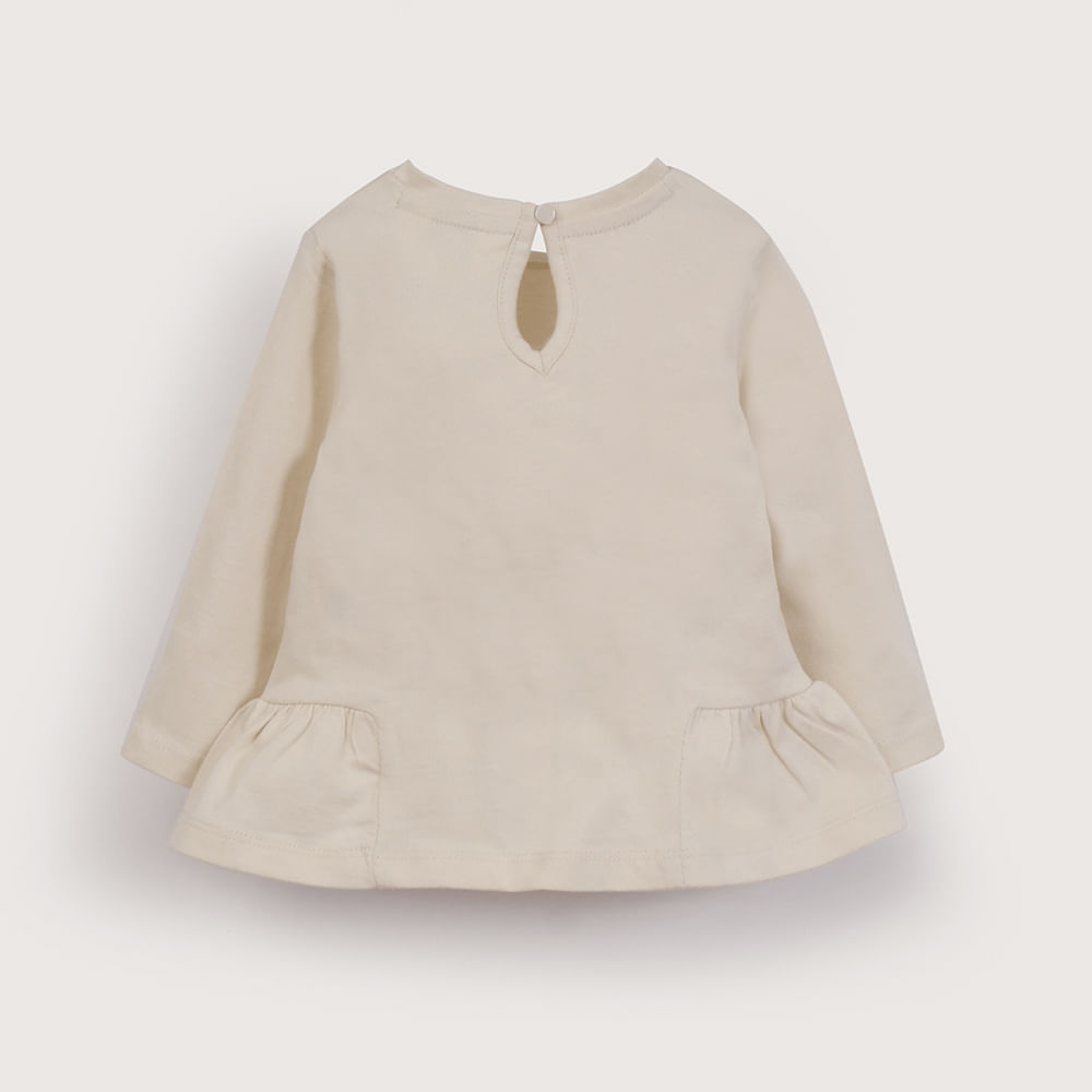 POLERA MANGA LARGA CREMA DE NIÑA OPALINE - 3