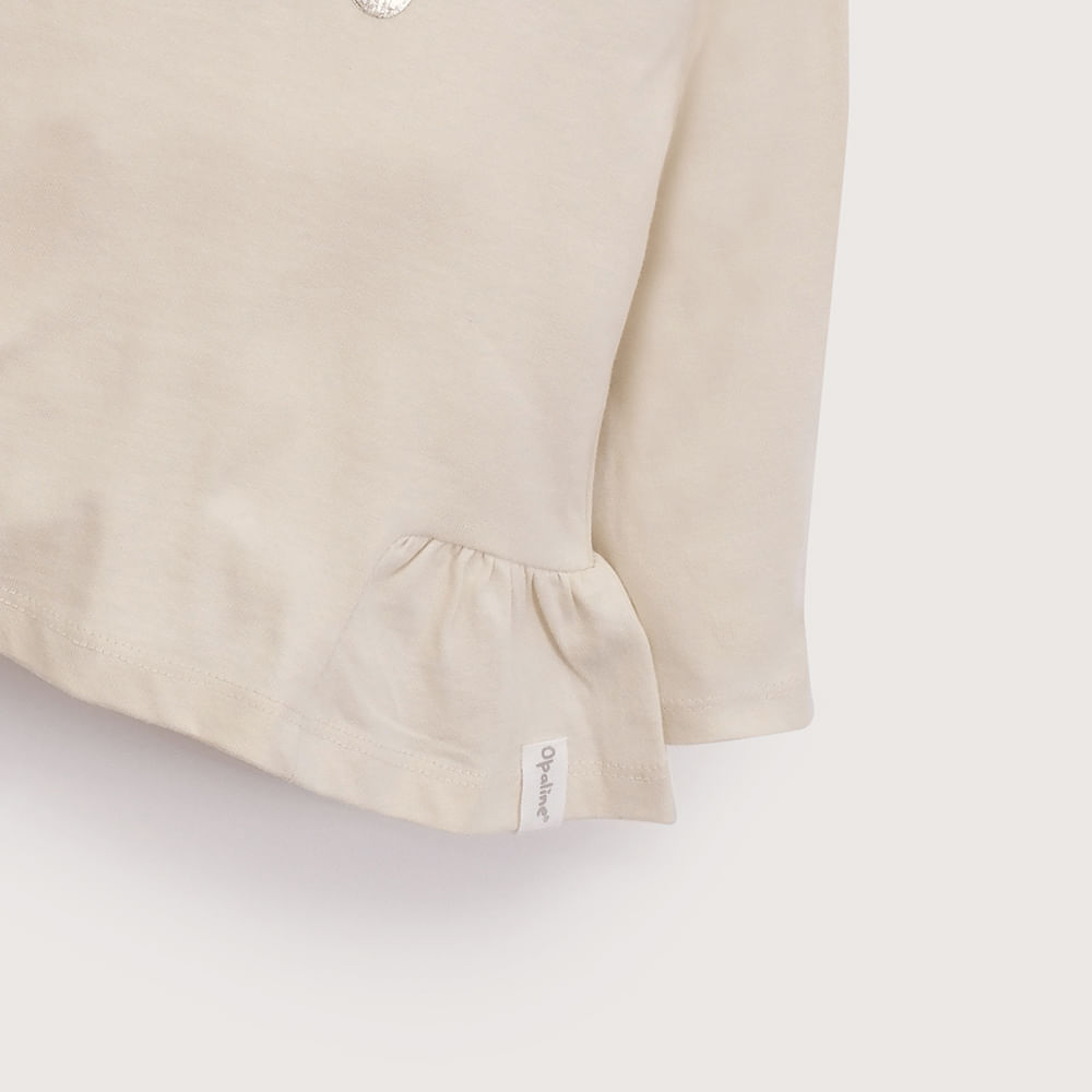 POLERA MANGA LARGA CREMA DE NIÑA OPALINE - 5