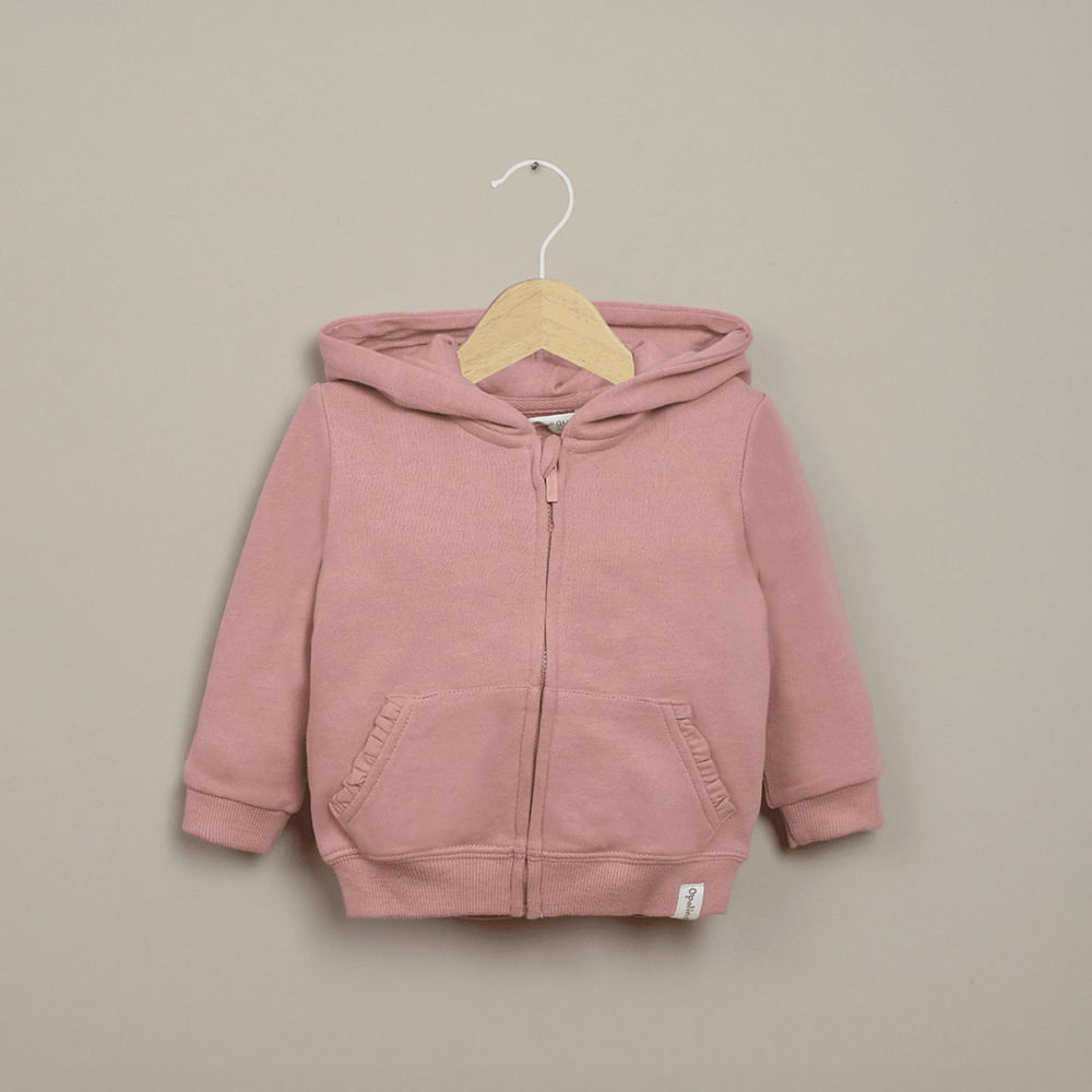 POLERON CON GORRO ROSADO DE NIÑA OPALINE - 1