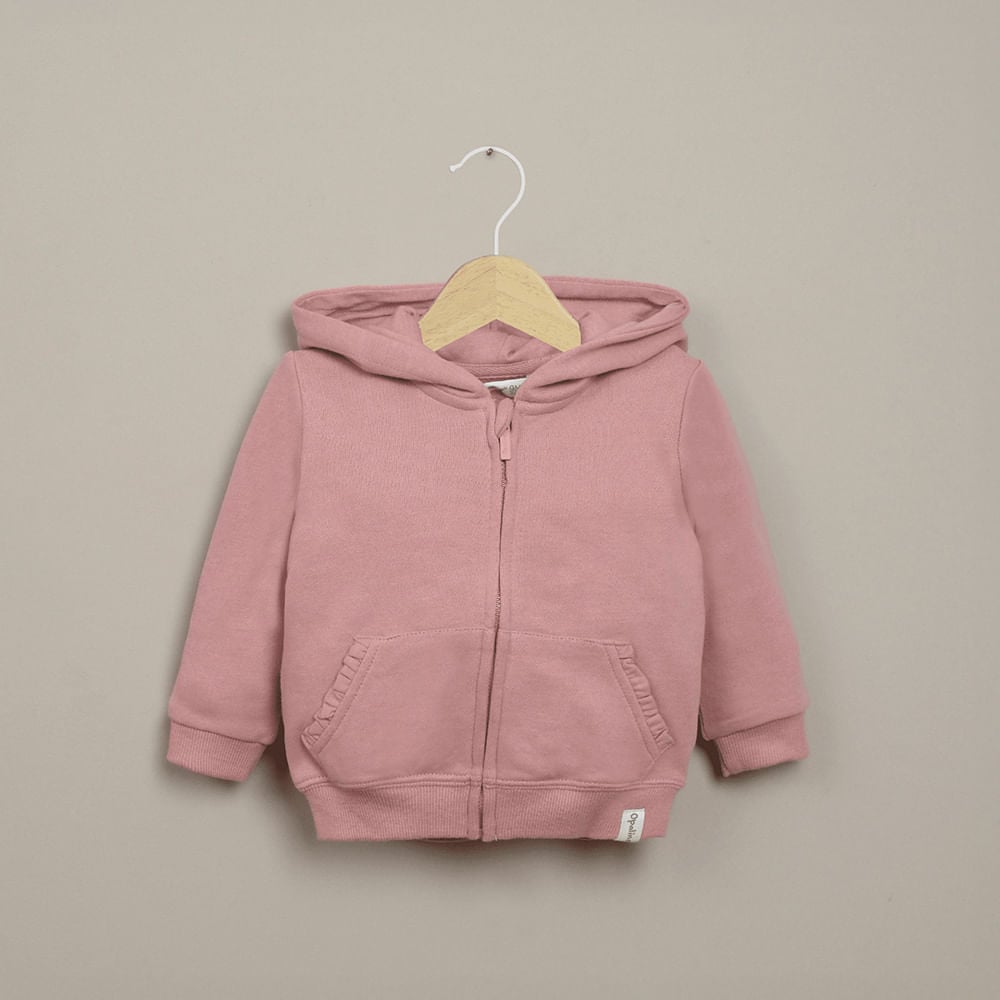 POLERON CON GORRO ROSADO DE NIÑA OPALINE - 1